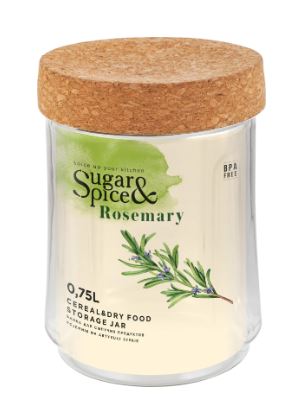 Банка для сыпучих продуктов Sugar&Spice Rosemary 0,75л с пробковой крышкой